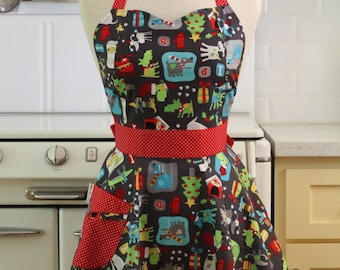 Retro Apron Christmas Dogs - BELLA