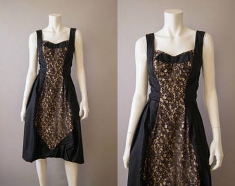 vintage 1950s dress / 50s Lilli Diamond party dress / small /