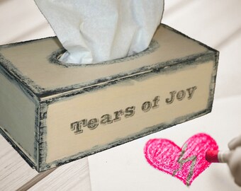 Tissue Box Holder, Tissue Box, Kleenex, Kleenex Box, kleenex Cover, Tears of Joy, Tissue box cover, Tissue Cover, Tissue holder, TISSUE BOX