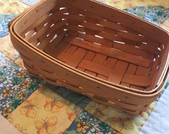 Vintage Longaberger Slanted Wooden Berry Basket Made in Ohio 1997