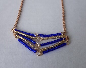 Blue and Gold Chevron