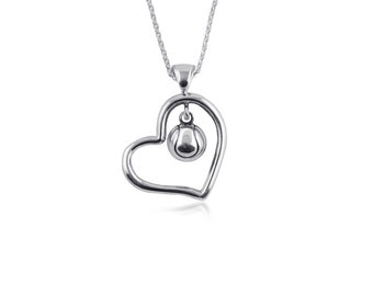 Heart Open Drop Tennis .925 Sterling Silver Necklace, Sports Jewelry, TNBL3-6242