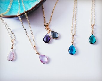 Teardrop necklace, Summer necklace, Bridesmaid necklace, Pendant necklace
