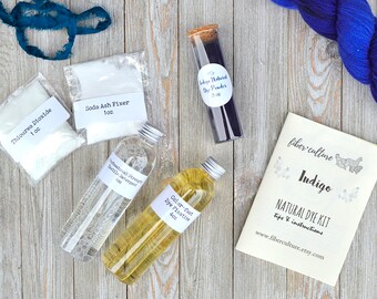 Indigo Natural Dye Kit, Everything You Need to Dye Fiber or Fabric Naturally with Indigo, Indigo Dye, Dye up to 3 Pounds of Fiber!