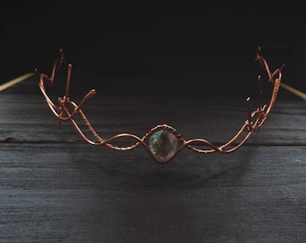 Copper Elven Circlet - Elven circlet - Elven Headpiece - Elven Crown - Wedding - Fairy - Elven Headdress - Princess - Renaissance Circlet