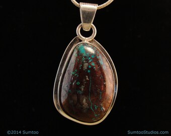 Chrysocolla in Argentium Sterling Silver Pendant
