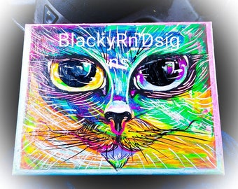 Colorful kitty portrait