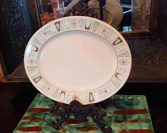 Vintage Mid Century ModernTaylor Smith Taylorstone CATHAY Atomic Platter 13"
