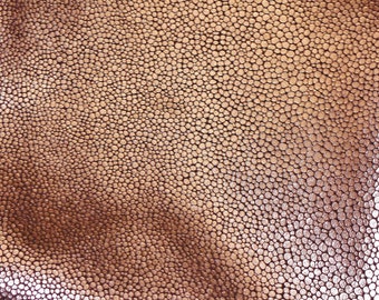 Leather 8"x10" Smooth STINGRAY Rose Gold on Chocolate Brown Cowhide 3 oz / 1.2 mm PeggySueAlso™ E1513-01 full hides available