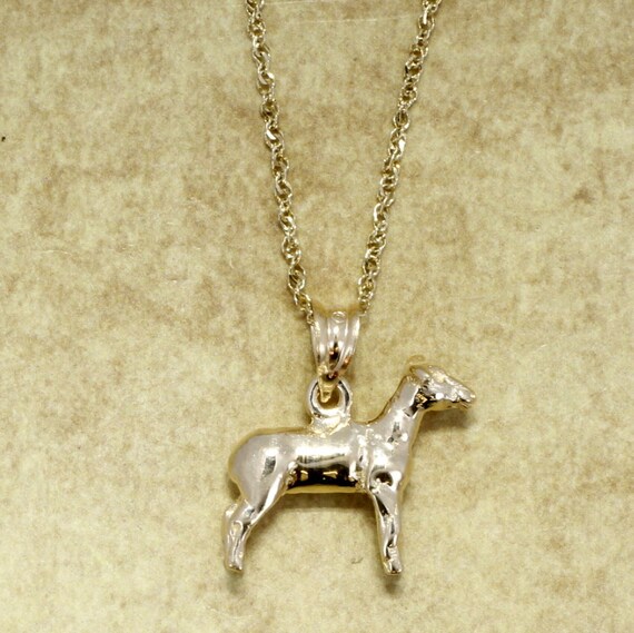 Show Lamb Necklace 14kt Yellow Gold Champion Show Lamb on