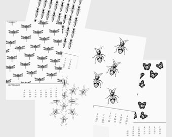 Perpetual wall calendar "Insects"