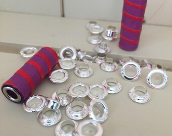 Sterling Silver Bead Cores, Sterling Silver Grommets, Silver Eyelet, 925 Sterling Silver, Paper Bead Cores, Grommets, Silver Plate