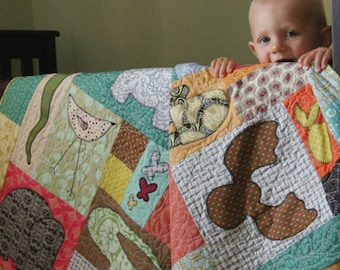 Baby Quilt Pattern Animals on Parade Quilt Pattern Baby Pattern MC003