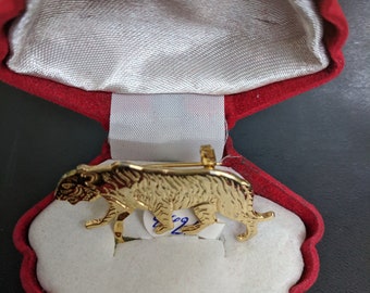 Tiger eyeglass holder pin.
