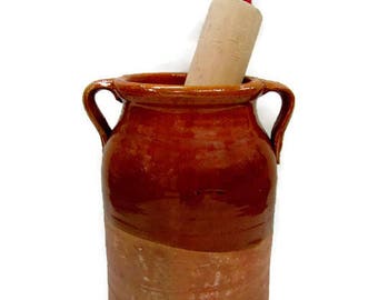 Hand Thrown Stoneware Jar; Crock, Antique Crock, Stoneware, Antique Stoneware, Stoneware Crock, Antique Stoneware Crock