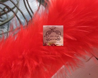 Red Small Short Haired Marabou Boa Feathers