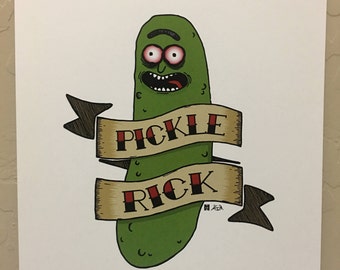 Rick and Morty | Mindwarp Art - "Pickle Rick" - 8.5x11 Print
