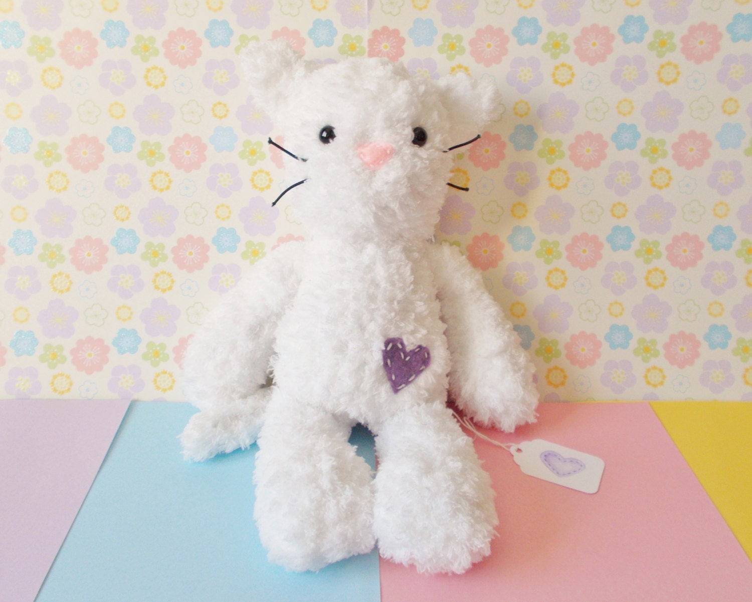 soft toy white cat