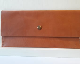 English Tan Leather Clutch
