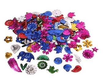 multicolored animals flowers leaves 50 g sequins shapes