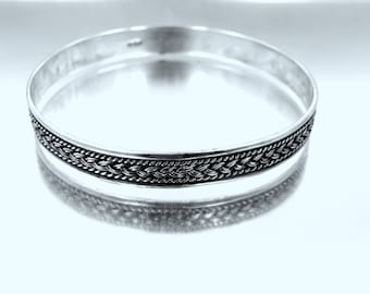 Balinese Sterling Silver Bangle Bracelet