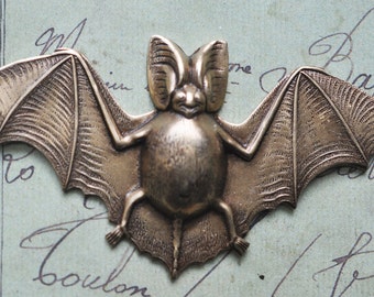 Bat Brass Stamping, Gothic Jewelry, Brass Ox, Brass Stampings, Jewelry Supplies, Jewelry making, Crafting, Scrapbooking