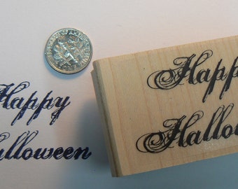 P37 Happy Halloween font rubber stamp