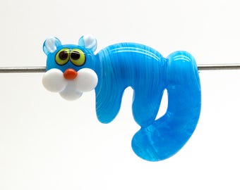 Made to order Margo lampwork beads arch cat