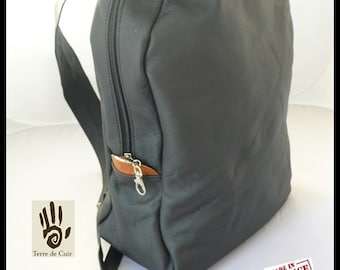 Backpack black calfskin bag