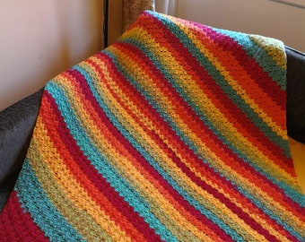 Beautiful rainbow stripe blanket
