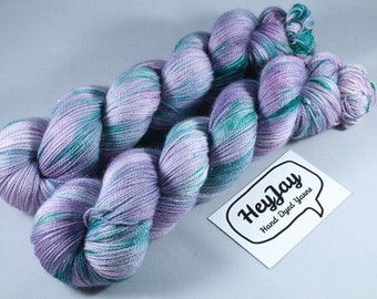Hand Dyed Sparkle Merino Sock Yarn - Pickle