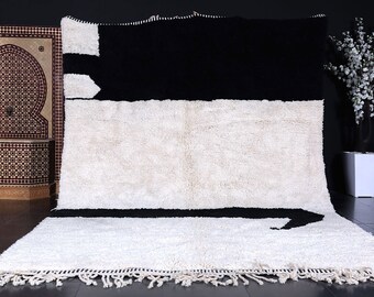 Large Authentic white Moroccan rug 8x11 handmade by 100% genuine lamb wool moroccan wool vintage authentic beni ourain area rug moroccan