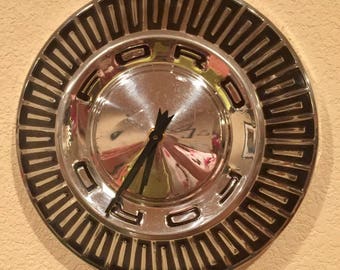 Vintage Ford Hubcap Clock