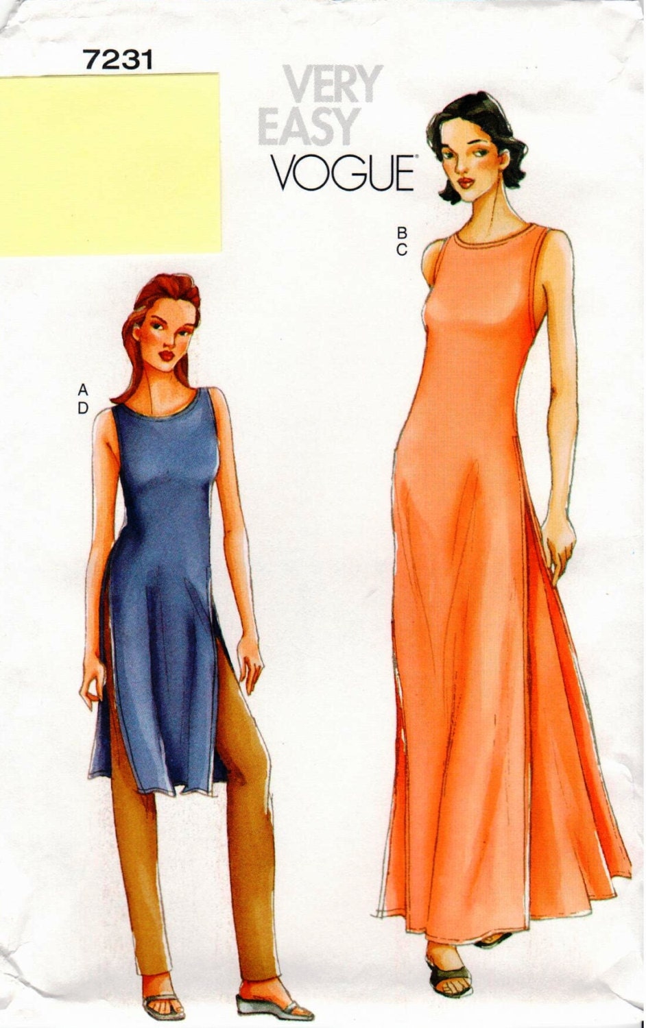 UNCUT Very Easy Vogue Pattern 7231 Misses CloseFitting