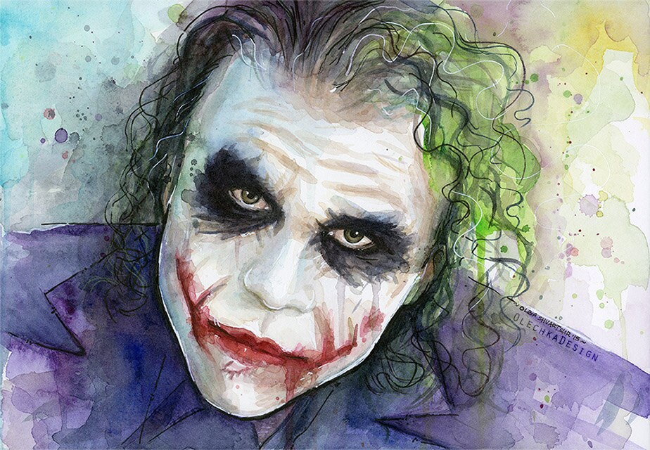 The Joker Art Print Joker Wall Art Joker Painting Heath Ledger