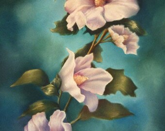 MOTHERS ROSE OF SHARON Floral Giclee Mini Print