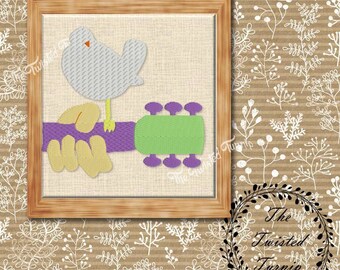 Woodstock Machine Embroidery Design Wall Art Hoop Art Original Digital File Instant Download 4x4 Designs by The Twisted Turnip