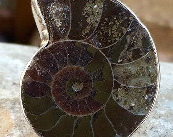Vintage Sterling Ammonite Ring
