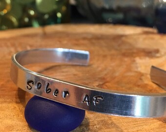 Sober AF Bracelet, Recovery Gift, Alcoholics Anonymous
