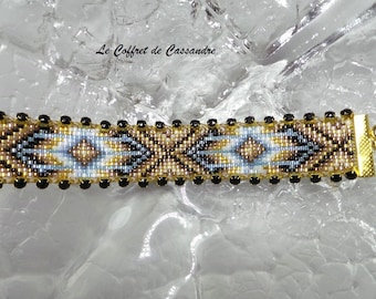 Rhinestone, Indian motifs Loom bracelet