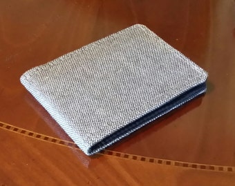 Mens Vegan Wallet Tweed Standard size Brown 7 card slots Billfold