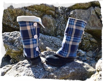 gaiters adult "blue" tartan