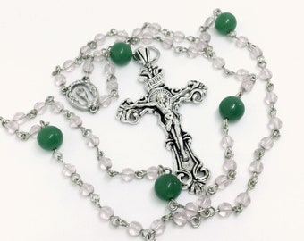 Lutheran Prayer Beads — Jade and Pale Amethyst — 5 Decades
