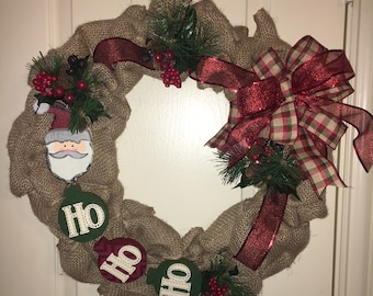 20" Burlap Christmas Wreath
