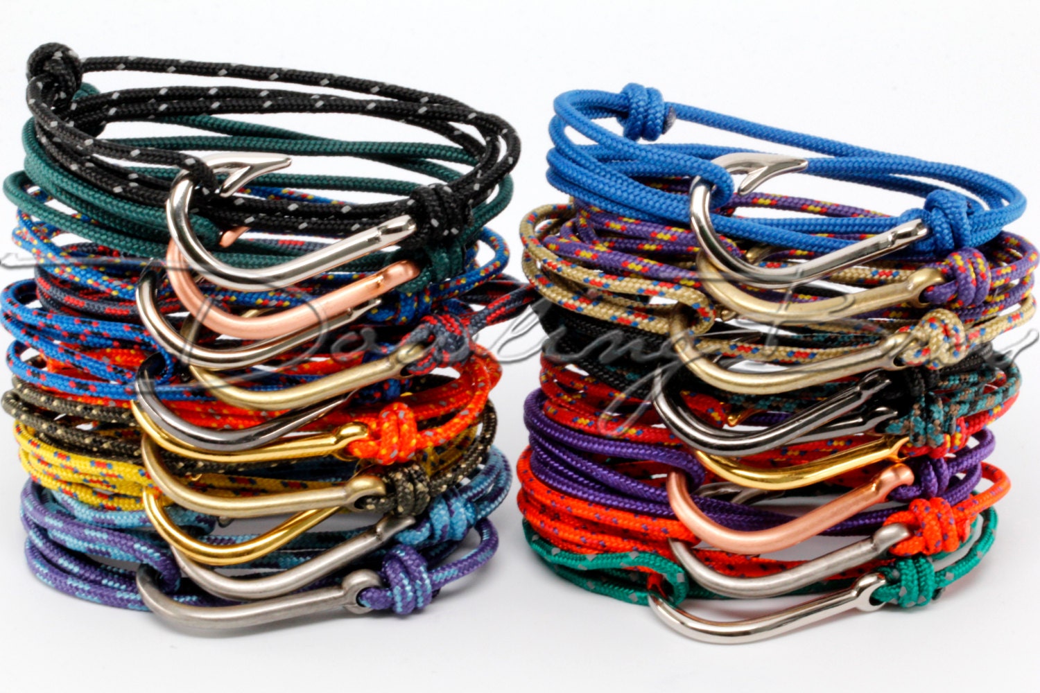 Nautical Fish Hook Bracelet Adjustable 19 Colors