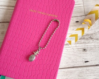 Pineapple bag charm, pineapple planner charm, pineapple planner accessory, planner accessories, summer planner charm, tropical planner charm