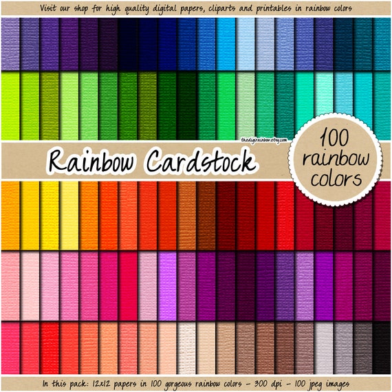 SALE 100 Cardstock Digital Paper Rainbow Cardstock Texture sale-100-cardstock-digital-paper-rainbow-cardstock-texture