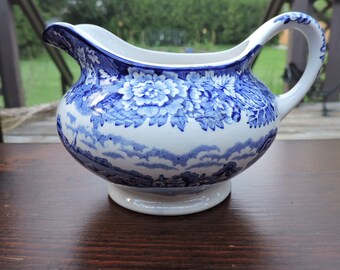 Enoch Woods BLUE English Scenery Transferware Creamer Wood & Sons