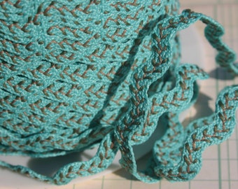 Aqua Vine Rick Rack - Sewing Ric Rac Trim - 1/2" Wide