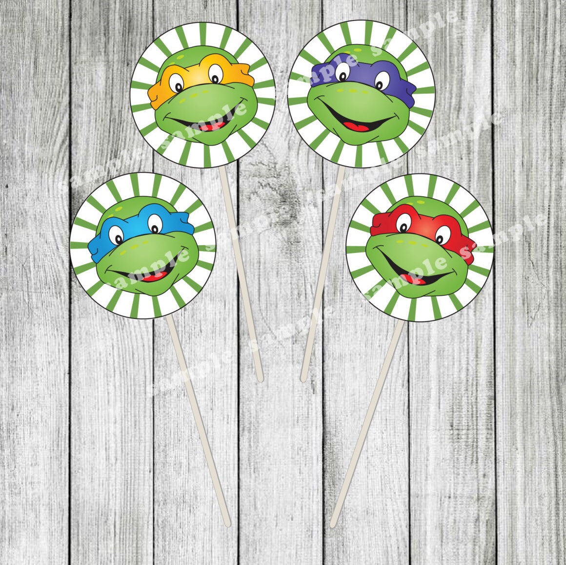 Turtles Cupcake Topper Printable Teenage Mutant Ninja Turtle